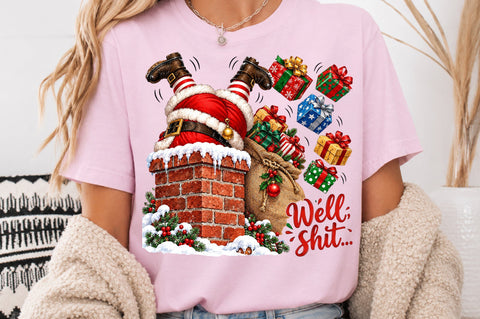 Well Shit Snowman Stuck In Chimney PNG Sublimation nirmal108roy 