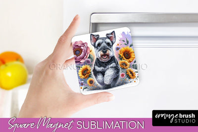 Welsh Terrier Magnet Sublimation - Dog Mom Floral Magnet PNG Design Sublimation OrangeBrushStudio 