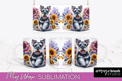Welsh Terrier Mug Wrap - Dog Mom Floral Coffee Mug PNG Sublimation Sublimation OrangeBrushStudio 