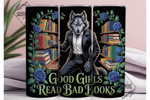 Werewolf Book Lover 20oz Tumbler Wrap Sublimation sassyprint 