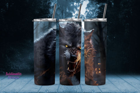 Werewolf Tumbler Wrap | 20 oz Skinny Tumbler Wrap Sublimation Design Sublimation Sublimatiz Designs 