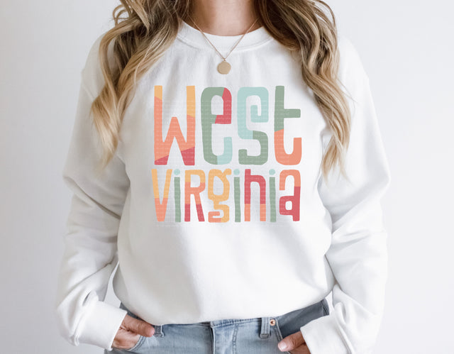 West Virginia Retro Typography PNG | Vintage State Name Design | Sublimation Digital Download Sublimation Print Perfect Design Shop 