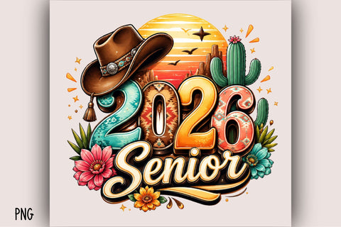 Western 2026 Senior Graduation Clipart Sublimation SVGArt 