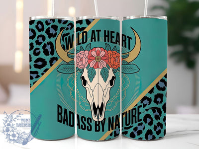 Western Aztec Wild Tumbler, Country Wild Tumbler, Badass Nature 20oz Wrap, Sublimation Design, Rustic Gift Idea, Stylish Aztec Wrap, Wild Heart Tumbler Sublimation ToriDesigns 