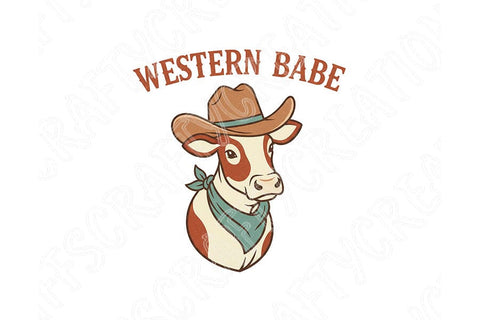Western Babe Png, Cowgirl Cow Sublimation Design, Cute Western Shirt Graphic, Country Girl Download, Ranch Life Png, Rustic Cowgirl Clipart, SVG TiffsCraftyCreations 