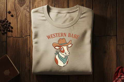 Western Babe Png, Cowgirl Cow Sublimation Design, Cute Western Shirt Graphic, Country Girl Download, Ranch Life Png, Rustic Cowgirl Clipart, SVG TiffsCraftyCreations 