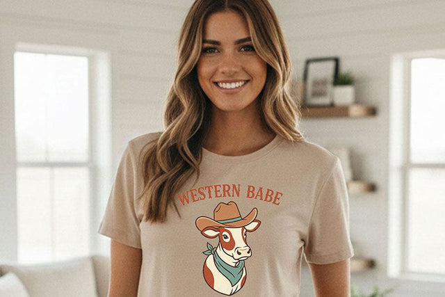 Western Babe Png, Cowgirl Cow Sublimation Design, Cute Western Shirt Graphic, Country Girl Download, Ranch Life Png, Rustic Cowgirl Clipart, SVG TiffsCraftyCreations 