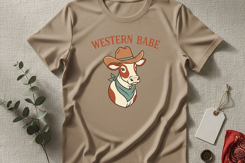 Western Babe Png, Cowgirl Cow Sublimation Design, Cute Western Shirt Graphic, Country Girl Download, Ranch Life Png, Rustic Cowgirl Clipart, SVG TiffsCraftyCreations 