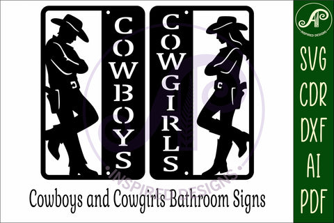 Western Bathroom Sign SVG Cowboys Cowgirls SVG APInspireddesigns 