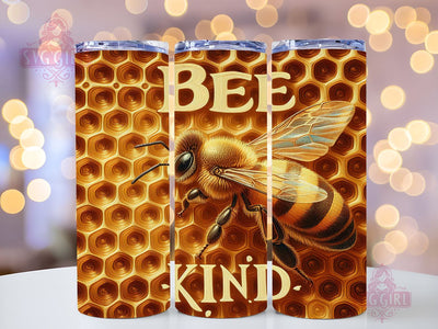 Western Bee Kind 20oz Tumbler Wrap Sublimation Design, Straight Tapered Tumbler Wrap, Bee Honeycomb Tumbler Png, Instant Digital Download Sublimation SvggirlplusArt 