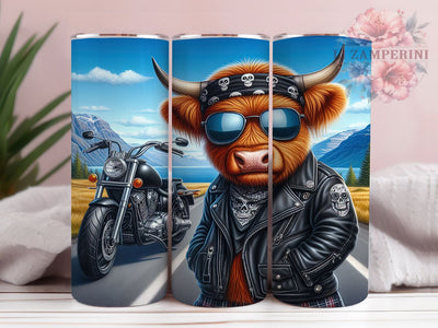 Western Biker Highland Cow Tumbler Wrap, 20oz Tumbler Sublimation, Western Biker Tumbler, Motorcycle Cow Tumbler, Digital Tumbler Wrap, Rustic Tumbler Design Sublimation Li Zamperini 