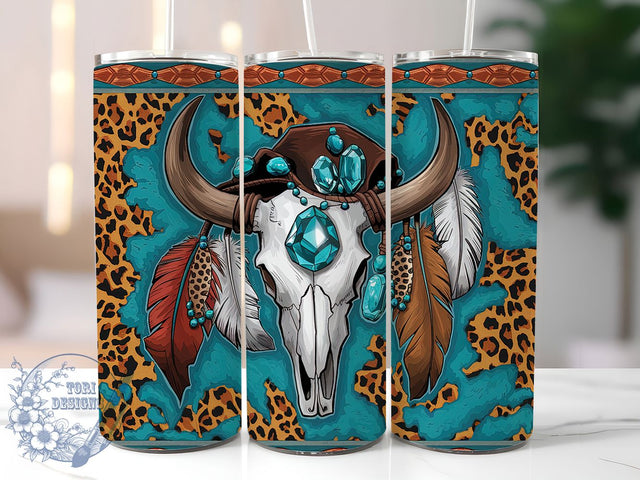 Western Boho Cow Skull Tumbler Wrap, Boho Skull Tumbler Wrap, Gemstone Tumbler Design, 20oz Tumbler Sublimation, Southwestern Tumbler, Digital Tumbler Wrap, Rustic Western Tumbler Sublimation ToriDesigns 