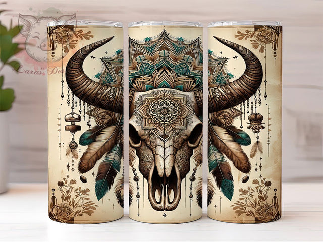 Western Boho Cow Skull Tumbler Wrap, Boho Tumbler Wrap, Cow Skull Sublimation, Southwest Tumbler Design, Rustic Western Cup, Floral Cow Skull, Desert Vibes Mug Sublimation Lara' s Designs 