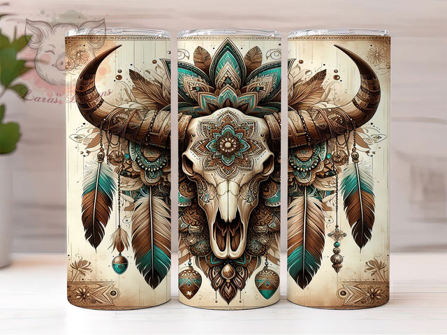 Western Boho Cow Skull Tumbler Wrap, Boho Tumbler Wrap, Cow Skull Sublimation, Southwest Tumbler Design, Rustic Western Cup, Floral Cow Skull, Desert Vibes Mug Sublimation Lara' s Designs 