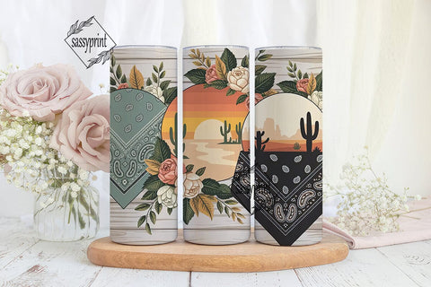 Western Boho Floral 20oz Tumbler Wrap Sublimation sassyprint 