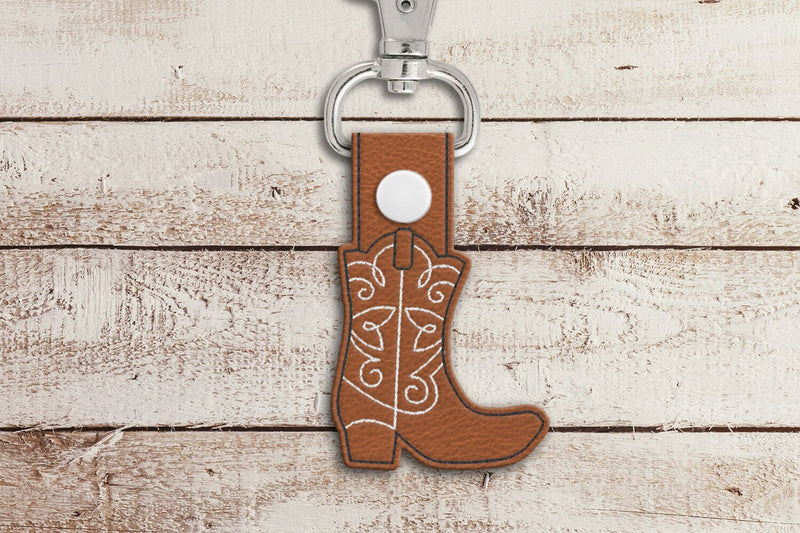 Western Boot Key Fob ITH Applique Embroidery Embroidery/Applique DESIGNS Designed by Geeks 