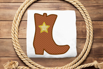 Western Boot with Star Applique Embroidery Embroidery/Applique DESIGNS Designed by Geeks 