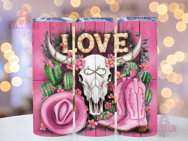 Western Boots Love 20oz Tumbler Wrap Sublimation Design, Straight Tapered Tumbler Wrap, Cowgirl Tumbler Png, Instant Digital Download Sublimation SvggirlplusArt 