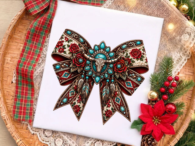 Western Bull Skull Bow PNG Sublimation SVG artprintfile 