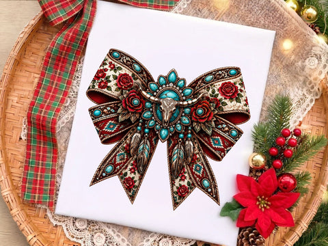 Western Bull Skull Bow PNG Sublimation SVG artprintfile 