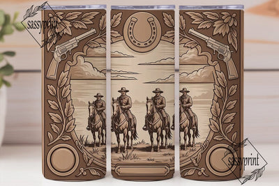 Western Carved Wood 20oz Tumbler Wrap Sublimation sassyprint 