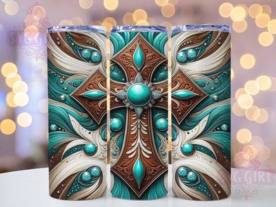 Western Christian Cross Tumbler, Christian Faith Tumbler, Stylish 20oz Wrap, Sublimation Design, Trendy Gift Idea, Religious Western Wrap, Inspirational Cross Tumbler Sublimation SvggirlplusArt 