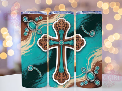 Western Christian Cross Tumbler, Christian Faith Tumbler, Stylish 20oz Wrap, Sublimation Design, Trendy Gift Idea, Religious Western Wrap, Inspirational Cross Tumbler Sublimation SvggirlplusArt 
