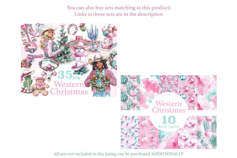 Western Christmas Clipart | Cowboy Santa PNG SVG GlamArtZhanna 