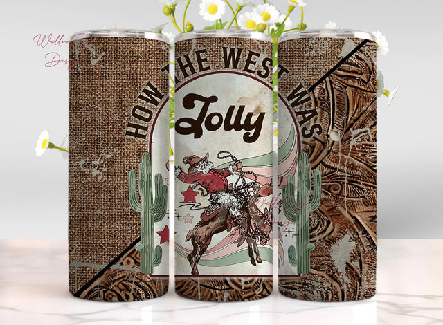 western Christmas, cowboy Christmas, country Christmas, holiday tumbler Sublimation WillowSageDesign 