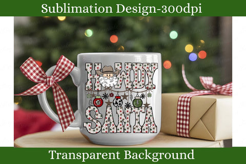 Western Christmas Cowboy Santa Sublimation Png Design, Country Cow Print Christmas Clipart Sublimation Keepsake Treasures Designs LLC. 