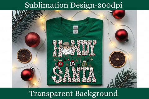 Western Christmas Cowboy Santa Sublimation Png Design, Country Cow Print Christmas Clipart Sublimation Keepsake Treasures Designs LLC. 