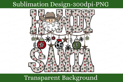 Western Christmas Cowboy Santa Sublimation Png Design, Country Cow Print Christmas Clipart Sublimation Keepsake Treasures Designs LLC. 