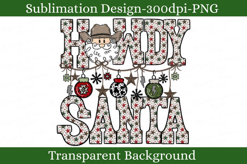 Western Christmas Cowboy Santa Sublimation Png Design, Country Cow Print Christmas Clipart Sublimation Keepsake Treasures Designs LLC. 