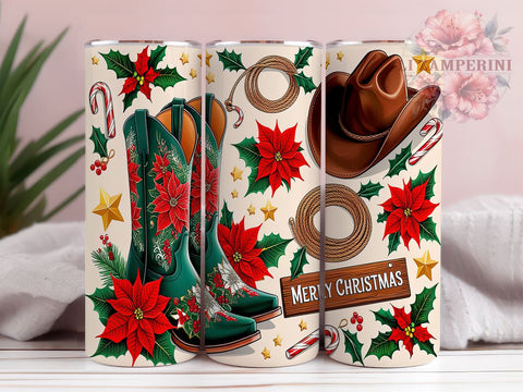Western Christmas Cowgirl Boots Tumbler, Western Christmas Design, 20oz Wrap, Rustic Holiday Drinkware, Country Style Gift, Festive Sublimation, Western Decor Sublimation Li Zamperini 