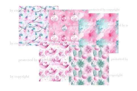 Western Christmas Papers | Cowboy Pattern Digital Pattern GlamArtZhanna 