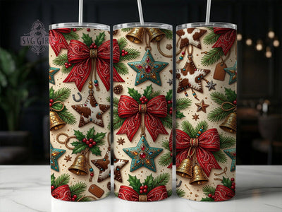 Western Christmas Pattern 20oz Tumbler, Western Christmas, Christmas Pattern, Western Pattern, Western Xmas PNG, Christmas Tumbler, Western Tumbler, 20oz Tumbler Wrap Sublimation SvggirlplusArt 