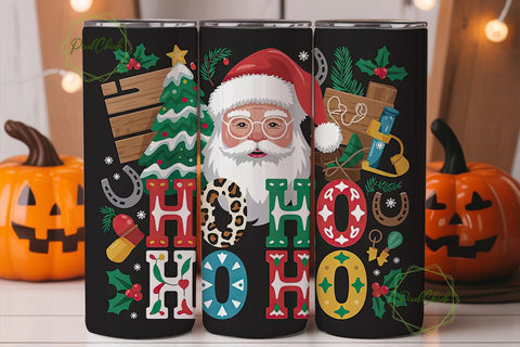 Western Christmas Santa 20oz Tumbler Sublimation PixelChick 