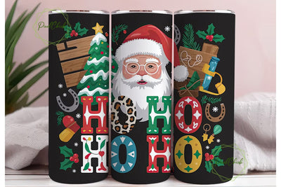 Western Christmas Santa 20oz Tumbler Sublimation PixelChick 