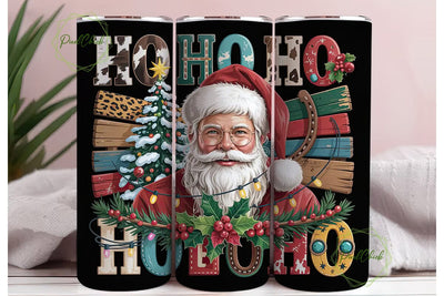 Western Christmas Santa 20oz Tumbler Sublimation PixelChick 