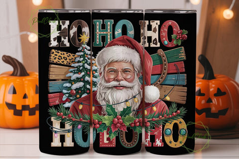 Western Christmas Santa 20oz Tumbler Sublimation PixelChick 