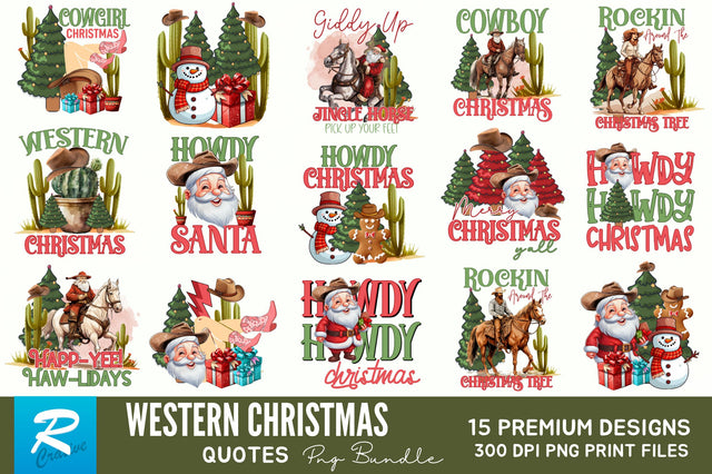 Western Christmas Sublimation Bundle Sublimation Regulrcrative 