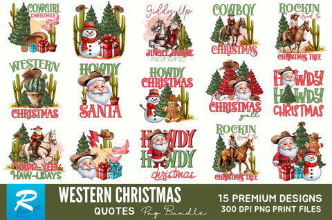 Western Christmas Sublimation Bundle Sublimation Regulrcrative 