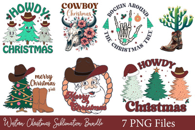 Western Christmas Sublimation Bundle Sublimation Rupkotha 