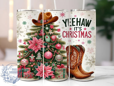 Western Christmas Tumbler, Yeehaw Holiday Decor, Country Christmas Gift, Rustic Christmas Drinkware, Cowboy Christmas, Sublimation PNG, Festive Western Design Sublimation ToriDesigns 