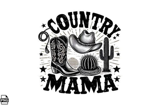 Western Country Mama PNG Printable File Sublimation Creativedesigntee 