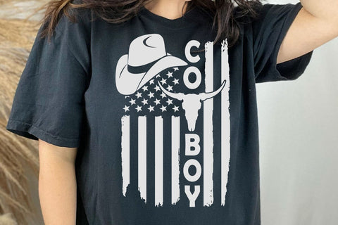 Western Country Men Teen Boy Kid Rodeo Southern Retro Cowboy T-Shirt SVG DesignDestine 