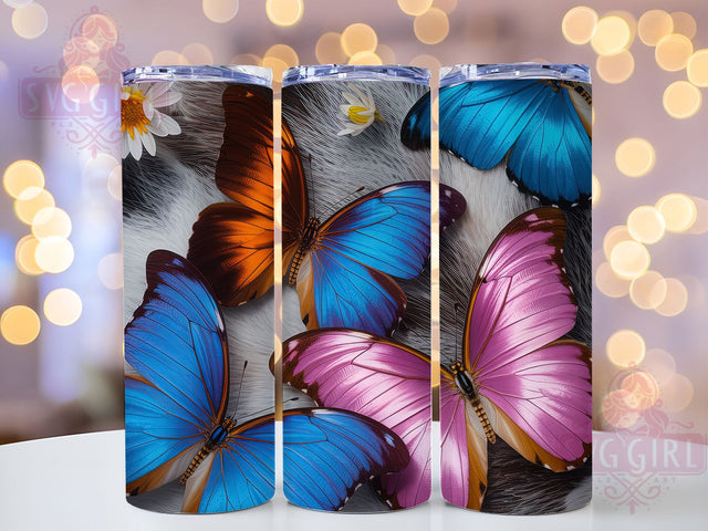 Western Cow Print Butterfly Tumbler, Boho Butterfly Tumbler, Western Cow Wrap, Colorful Butterfly Wrap, Rustic Boho Wrap, Sublimation Design, Trendy Gift Idea Sublimation SvggirlplusArt 