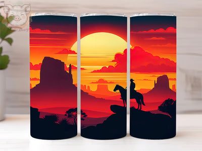 Western Cowboy 20oz Tumbler Png, Straight & Tapered Tumbler Png, Western Tumbler Png, Digital Download PNG Sublimation Lara' s Designs 