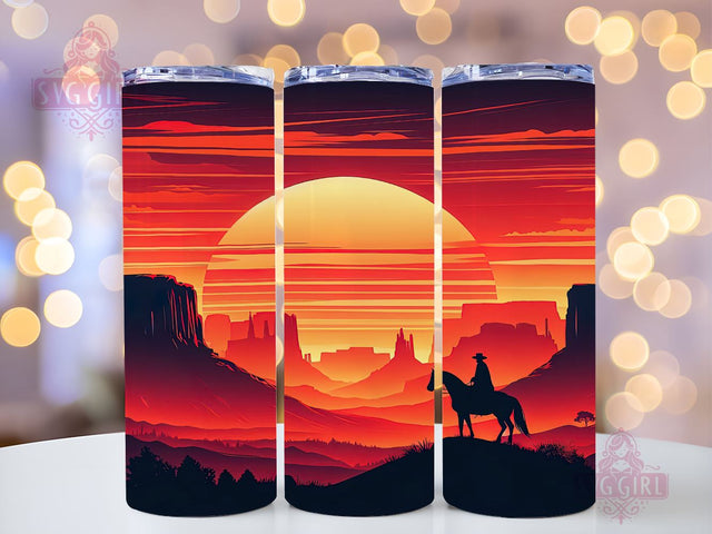 Western Cowboy 20oz Tumbler Wrap Sublimation Design, Straight Tapered Tumbler Wrap, Western Tumbler Png, Instant Digital Download Sublimation SvggirlplusArt 