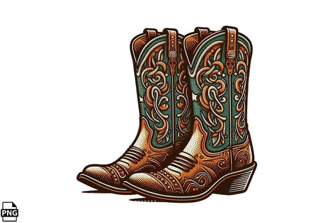 Western Cowboy Cowgirl Elements Clipart PNG Bundle Printable File Sublimation Creativedesigntee 